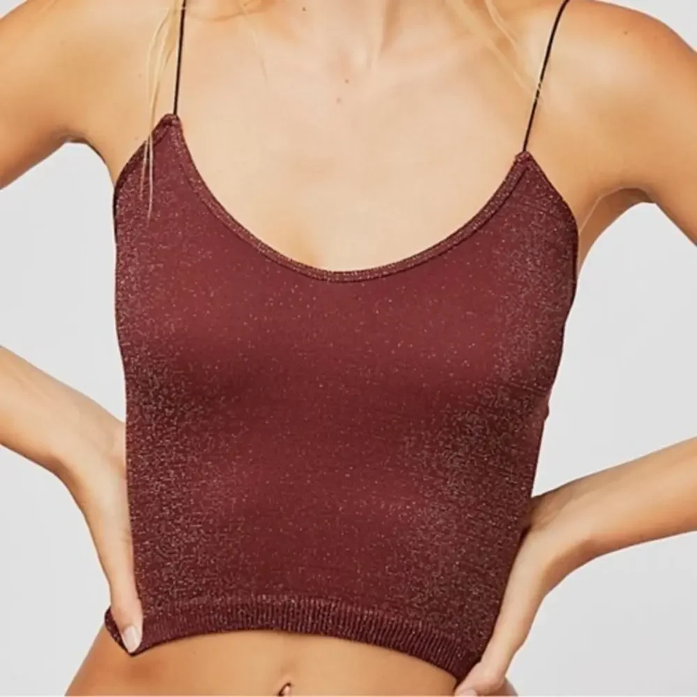 Bundle‎ Free People Sparkly Brami Red/Black and Gold Set of 2 XS/S NWOT